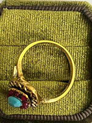 Vintage/Bohemian Design Stainless Steel Golden w/ Multicolor Beads Ring S 9 thumbnail 3