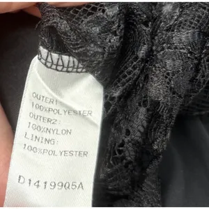 Black Lace Top Size 4 Small Dark Coquette Sheer Witchy Vamp Bell Sleeve Retro thumbnail 9