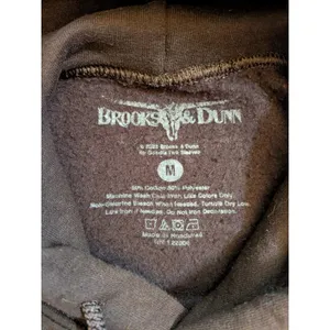 Brooks & Dunn Brown Hoodie Size M Longhorn Country Pullover Sweatshirt Y2K 90s thumbnail 6