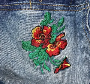 Brooklyn Cloth Jacket Embroidered Patches Denim Blue size L Juniors thumbnail 3