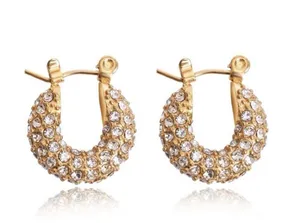 18k gold plated stainless steel small hoop earrings thumbnail 2