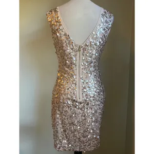 GUESS Champagne Sequin Sleeveless Mini Cocktail Dress glam‎ Y2K bling party 4 thumbnail 6
