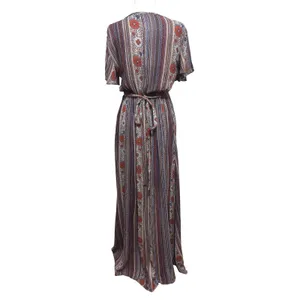 Patrons of Peace Maxi Dress Womens S Blue Floral Faux‎ Wrap Festival Boho thumbnail 4