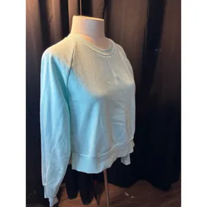 Colsie Mint Light‎ Blue Cropped Sweatshirt Womens Small Raglan Sleeve Crew Neck thumbnail 2