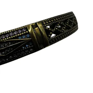 Heidi Daus Conscious Coupling Art Deco Purple Blue Crystal Hinged Bracelet‎ thumbnail 7