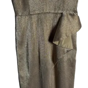 Black Halo Gold Hendricks Sleeveless V-Neck Metallic Cocktail Evening Gown 8 thumbnail 8