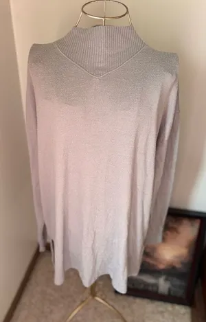 Abercrombie & Fitch Soft A&F Cozy Turtleneck Sweater Large Gray thumbnail 1