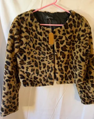 Jireh Leopard Print Faux Jacket thumbnail 1