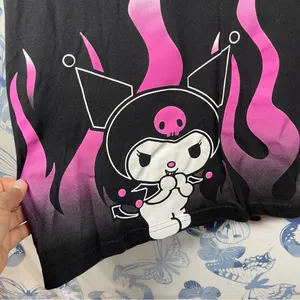 Hot Topic Sanrio Kuromi Pink flames T- shirt SZ M thumbnail 8