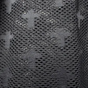 FCT With Love Basics XL Black Cross Mesh Crop Top Long Sleeve Whimsigoth Y2K thumbnail 6