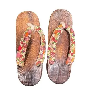 Japanese zōri synthetic wood slippers women's 7/8 thumbnail 1