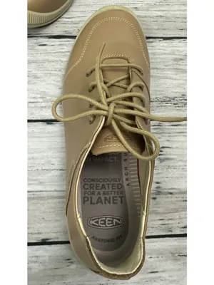 KEEN Lorelai II Women's Tan Leather Lace Up Sneaker Shoes Sz 10.5 (41) w/ BOX thumbnail 10