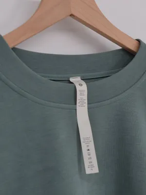 Lululemon Perfectly Oversized Cropped Crew Softstreme Sweatshirt Green Blue 6 thumbnail 4