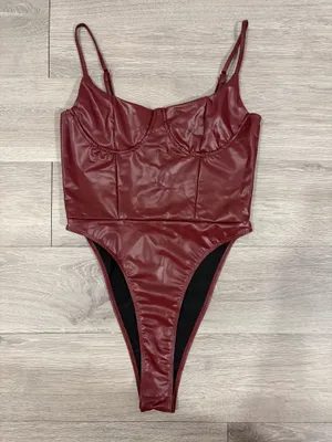 Shein Leather High Leg Body Suit thumbnail 2