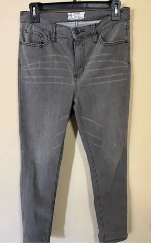 Free People stretchy gray wash jeans thumbnail 1