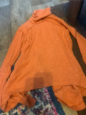 We the free Rust Orange Turtleneck split back thumbnail 8