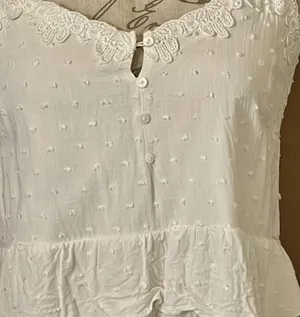 Urban Romantics Womens Blouse Tank Sz Small White Tiered Sleeveless Cottagecore thumbnail 1