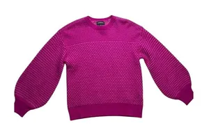 Summersalt Sweater Womens Small‎ Pink Wool Cashmere Balloon Sleeve Crew FLAW thumbnail 1