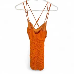 Lucy in the Sky orange mesh dress thumbnail 3
