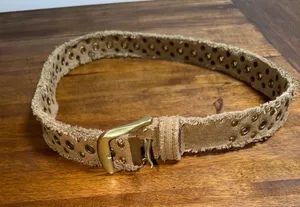 Free People Roads Untraveled Canvas Frayed Embellished‎ Studded Grommet Belt thumbnail 1