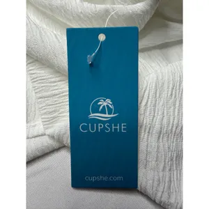 Cupshe White Crinkle V-Neck Midi Kaftan Dress with Pockets Size M thumbnail 8
