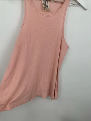 Free People Peach Basic Tank Top Size Medium Boho thumbnail 4