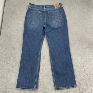 Levi's Low Pro Straight‎ Jeans Women 32 Dark Wash High Rise Distressed Denim thumbnail 7