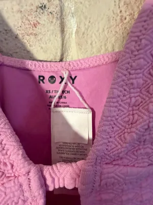 Roxy Haleiwa Plunge One-Piece Swimsuit in Pink Textured Fabric thumbnail 2