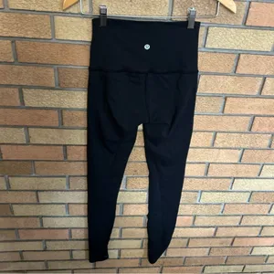 Lululemon Athletica Criss Cross Mesh Leggings Women's Black Athletic Size 4 thumbnail 3