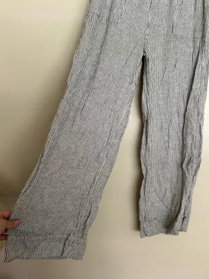 Wide leg striped pants Gray thumbnail 1