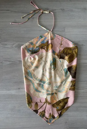Emory Park Floral Halter Open Back Top thumbnail 1
