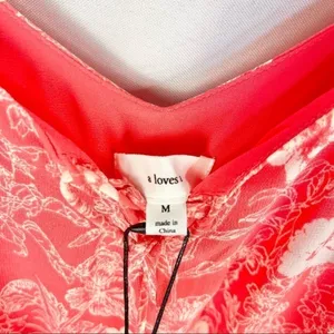 Red Dress Boutique NEW‎ A Loves A Pink Floral Ruffle Sleeveless Jumpsuit M thumbnail 4
