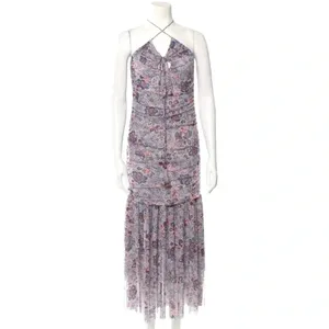 MISA Los Angeles Nicola Floral Mesh Halter Midi Dress Blue Size XS NWT thumbnail 11
