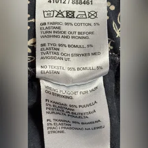 Kappahl Navy Cream Animal Print Pajama Pants Cotton Elastane Small‎ Swedish EUC thumbnail 4