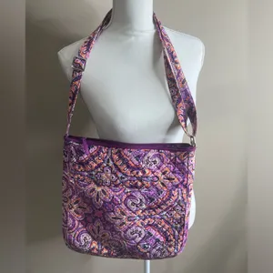 Vera Bradley Iconic Triple Zip Hipster Crossbody Purse Raspberry Medallion. thumbnail 11