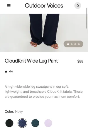 Outdoor Voices Cloudknit Wide Leg Pant thumbnail 3