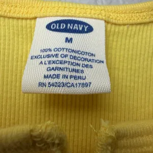 VTG Y2K Old Navy Womens Embroidered Strawberry Ribbed Lace Up Tank Size M Yellow thumbnail 10