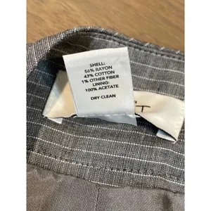 Loft Pants Size 14 Ann Crop Wide Leg Gray White Pinstripe High Rise Cotton thumbnail 9