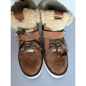 Coach Bootie Urban Hiker Shearling Suede Boot 6.5 Chestnut thumbnail 8
