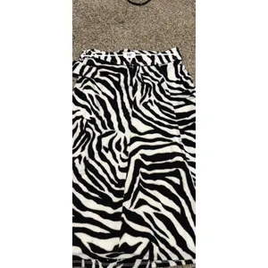 White House Black Market Zebra Print Belted Midi Skirt Black White Womens Medium thumbnail 6