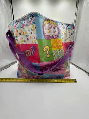 Vintage Dum Dums Lollipop Zip Tote Bag Candy Promo PVC Vinyl Large Shopper thumbnail 4