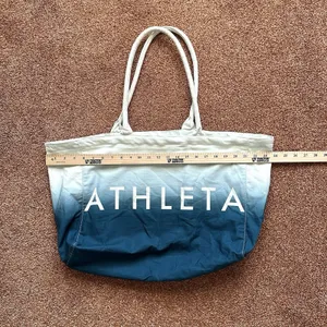 Athleta Bag Canvas Ombre Beach Gym Tote Shopping Resort Nautical Sporty thumbnail 4