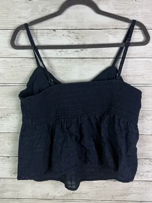 Hollister Navy Blue Eyelet Cami Top Size XL thumbnail 3