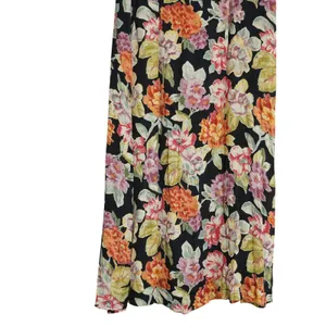 Passports Pier 1 Imports Vintage Floral Maxi Skirt Black Rayon Boho Size Small thumbnail 3