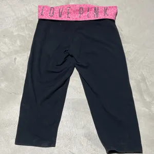 Victoria's Secret PINK Women's Y2K Fold Over Yoga Pants Pink Sparkle SZ M Capri thumbnail 5