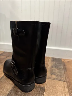Naturalizer moto boots mid calf black leather 9 wide Genna thumbnail 3
