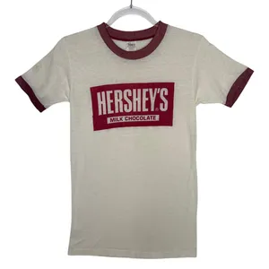 Vintage 90s Hershey’s Milk Chocolate Ringer Tee USA Made Slim Fit Small thumbnail 2