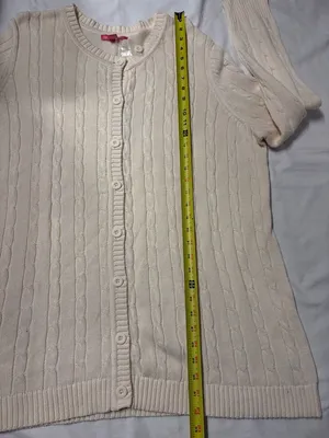 Woman Within GrandmacoreCream Cable Knit Button-Front Cardigan Size 1X NWOT thumbnail 5