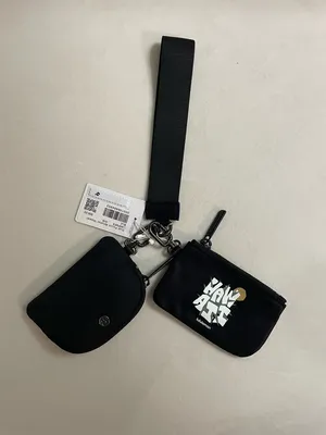 Lululemon NWT Dual Pouch Black Wristlet Keychain Hawaii Graphic thumbnail 2