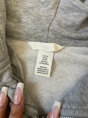 Grey Cropped Hoodie Gray Size XS thumbnail 3